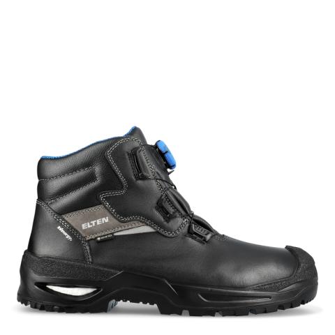 ELTEN STEFANO XXSG BOA® GTX Black-Blue Mid sikkerhedsstøvle med BOA® Fit System.  